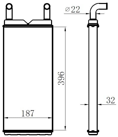 KALORİFER BRAZİNG HEATER A/M 380X175X32 0345 OTOBÜS