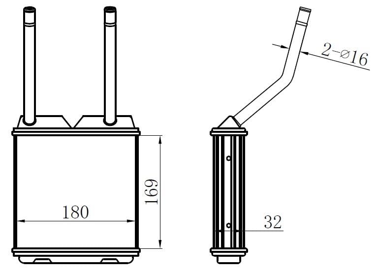 KALORİFER RADYATÖRÜ BRAZİNG ASTRA F-CALIBRA A-VECTRA A UZUN BORULU KLİMASIZ 169x178x32