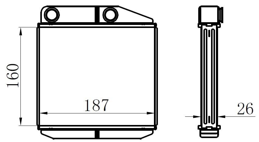 KALORİFER RADYATÖRÜ BRAZİNG CORSA D 06> CORSA E 14> ADAM 14> MITO-DOBLO III-LINEA-FIORINO-PRATICO- GRANDE PUNTO 1.2-1.3-1.4 BORULU TİP