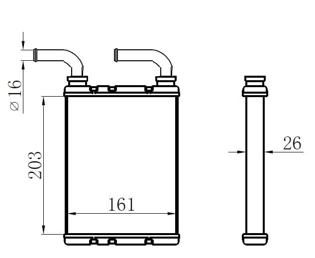 KALORİFER RADYATÖRÜ BRAZİNG FLUENCE DÜZ ÇIKIŞ BORULU 203X166X29 A/M