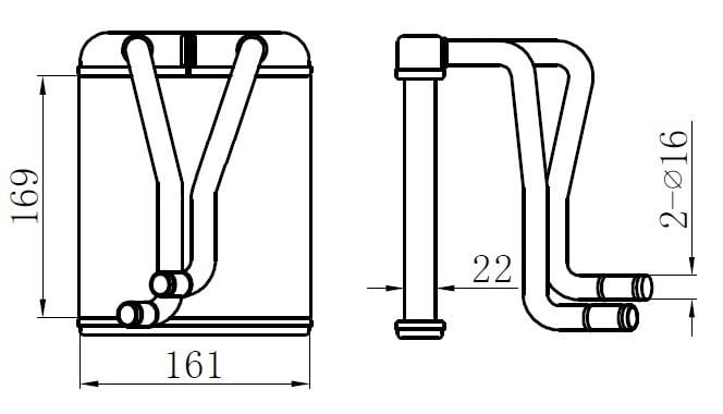 KALORİFER RADYATÖRÜ BRAZİNG KIA SEPHIA 96 > 169X156X22 OTO.-MEK.