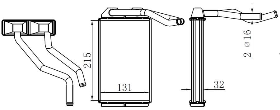 KALORİFER RDAYATÖRÜ BRAZİNG COROLLA AE101 215x130x32