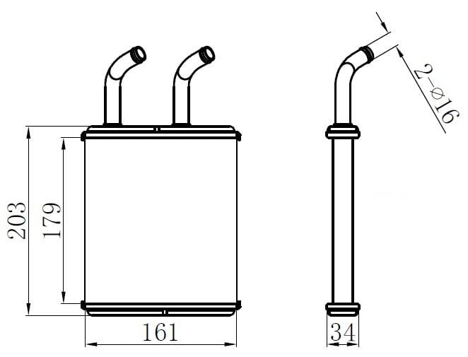 KALORİFER RDAYATÖRÜ BRAZİNG KIA PREGIO 179x156x22
