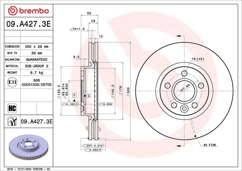 KİT DİSC-PAD VOLVO V60 I 155 07/10-12/18