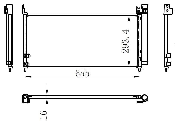 KLİMA BRAZİNG CONDENSER A/M 675X290X16 AURİS 1.8 HYBRİD 2012 /PRIUS 1.8 /LEXUS 10 940487