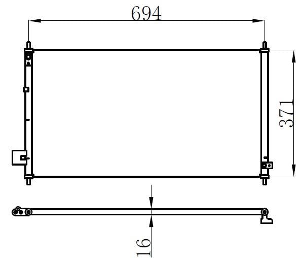 KLİMA BRAZİNG CONDENSER A/M 714X368X16 CİTY 1.3İ 2003 940502