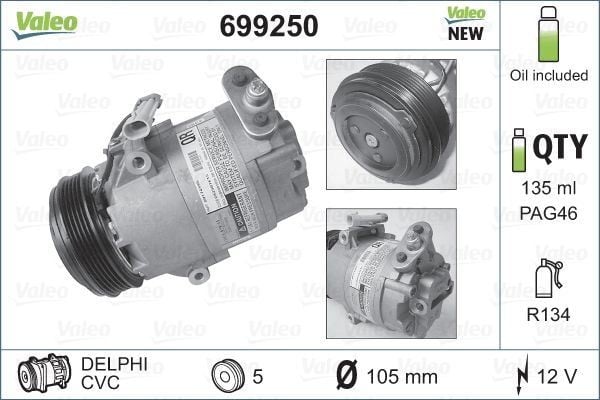 KLİMA KOMPRESÖRÜ ASTRA G 1.4 16V-1.6 16V-1.8 16V-2.0 16V 98-05 109mm
