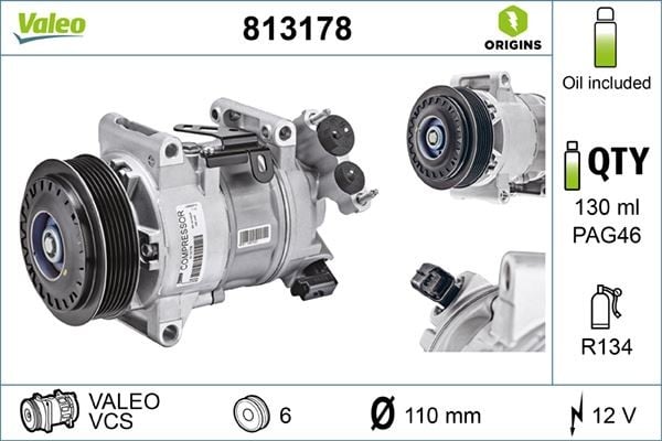 KLİMA KOMPRESÖRÜ COMBO E-CROSSLAND-GRANDLAND-PARTNER-BERLINGO-RIFTER-P208-P308-P508-P2008-P3008- P5008-C3-C4-C5-DS3-DS4-DS5 1.2 PrueTech 1.5 DV5 2.0 BlueHdi