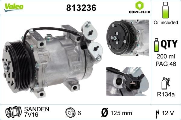 KLIMA KOMPRESORU FOCUS II 1.6TDCI C MAX 1.6TDCI 07> MAZDA 3 1.6CDI VOLVO S40 1.6D 2.4 D5 00>012 C30 1.6D 2.0D 05>12 D5 V50 1.6D -2.0D 2.4 D5 05>12