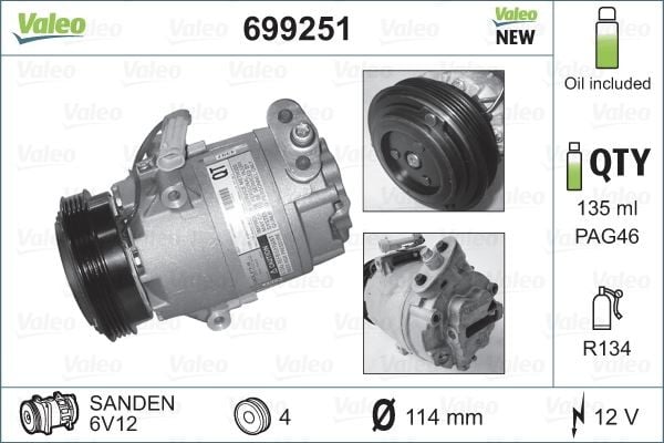 KLİMA KOMPRESÖRÜ OPEL ASTRA G 98>04 1.7 CDTI