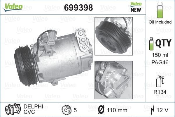 KLİMA KOMPRESÖRÜ OPEL CORSA C 00>03 ASTRA G 00>05 1.2 16V AGILA 03>07 1.0 12V