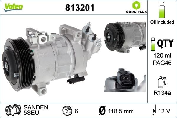 KLİMA KOMPRESÖRÜ P308-P5008-P3008-RCZ-PARTNER-BERLINGO-C4-DS4-DS5 09>16 1.4 16V EP3C 1.6 THP-VTi EP6C-EP6CDT