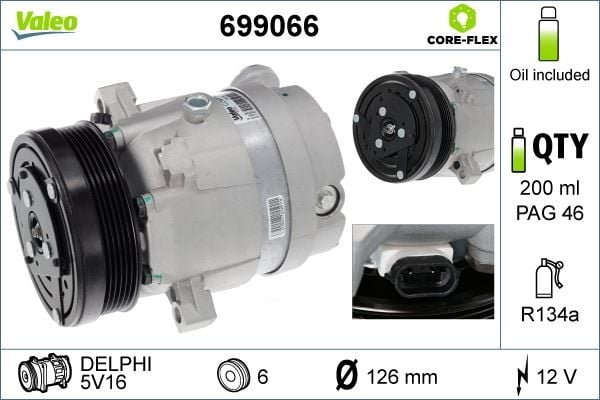 KLİMA KOMPRESÖRÜ VECTRA A 2.0 88-95 -CALIBRA A 2.0 90-97 124mm