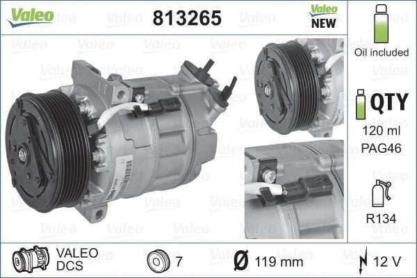 KLİMA KOMPRESÖRÜ VIVARO B 14>19-MOVANO B 10> TRAFIC III 14>19 MASTER III 10> 1.6dCi R9M 2.3dCi M9T