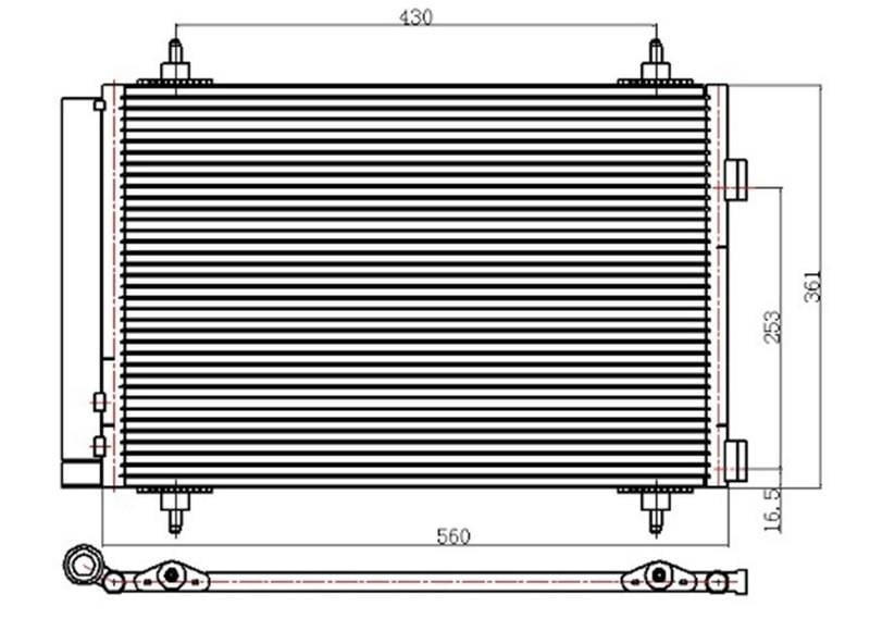KLİMA KONDENSERİ 307 1.4-1.6 04 570X359X16 OTO.-MEK.