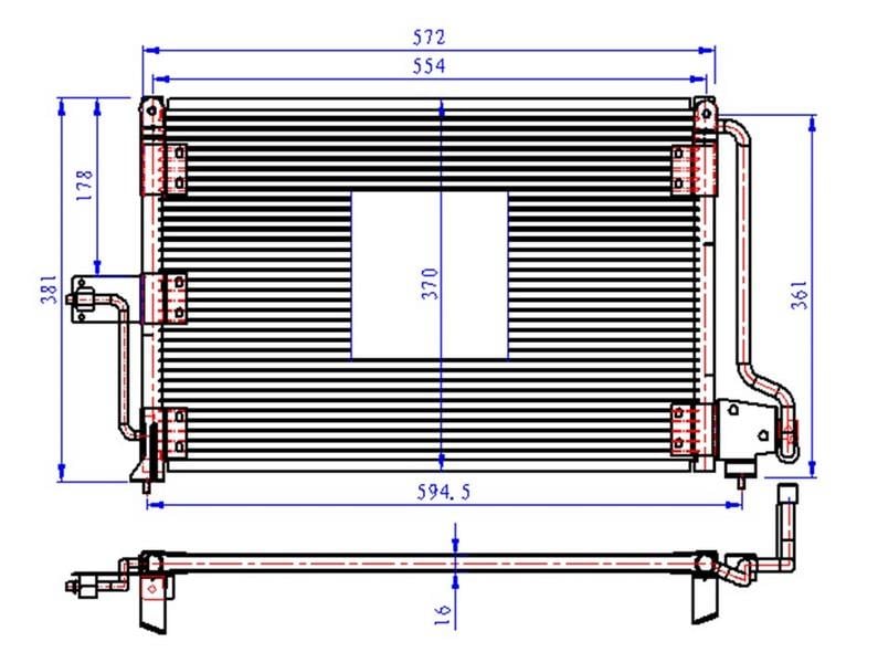 KLİMA KONDENSERİ ASTRA F 1.4-1.6-1.8-2.0 91 > 575x348x16