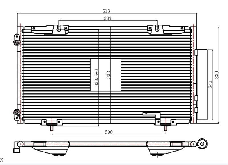 KLİMA KONDENSERİ AVENSIS 98-00 608x377x16
