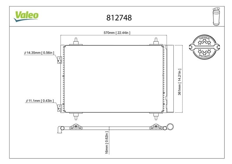 KLİMA KONDENSERİ BERLINGO-PARTNER-307-308-508-5008-3008-C4-DS4-DS5 1.4-1.6-2.0 HDI-VTI