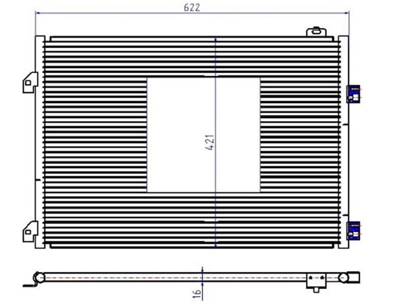 KLİMA KONDENSERİ CLIO SYMBOL 1.5 DCI 04> MEK 658x411x16