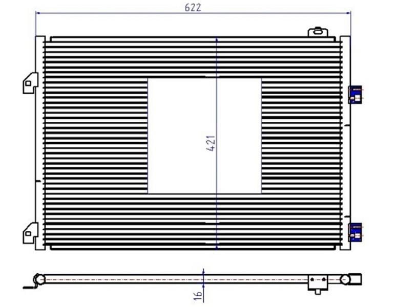 KLİMA KONDENSERİ CLIO SYMBOL 1.5 DCI 04> MEK 658x411x16