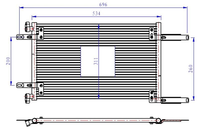 KLİMA KONDENSERİ DOBLO 01 > 1.9 DZL 534x219x16