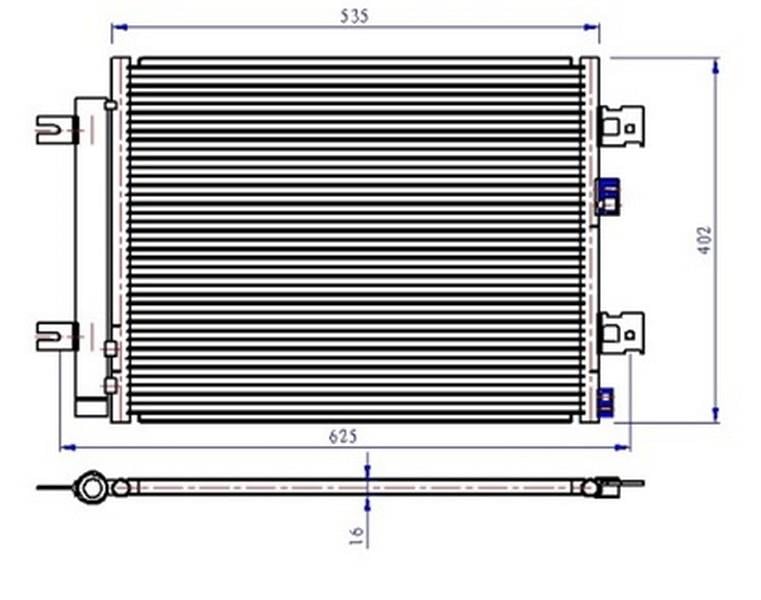 KLİMA KONDENSERİ DUSTER 10>SANDERO 08>LOGAN 10>1.2 16V-1.4-1.6-1.5DCI 513x396x12