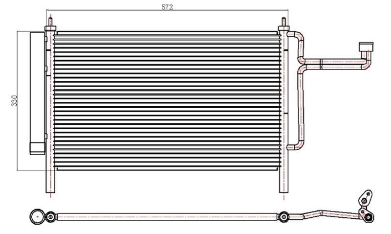 KLİMA KONDENSERİ FIAT STILO 1.4İ-1.6İ-1.9 JTD 01 > 575X337X16 OTO.-MEK.