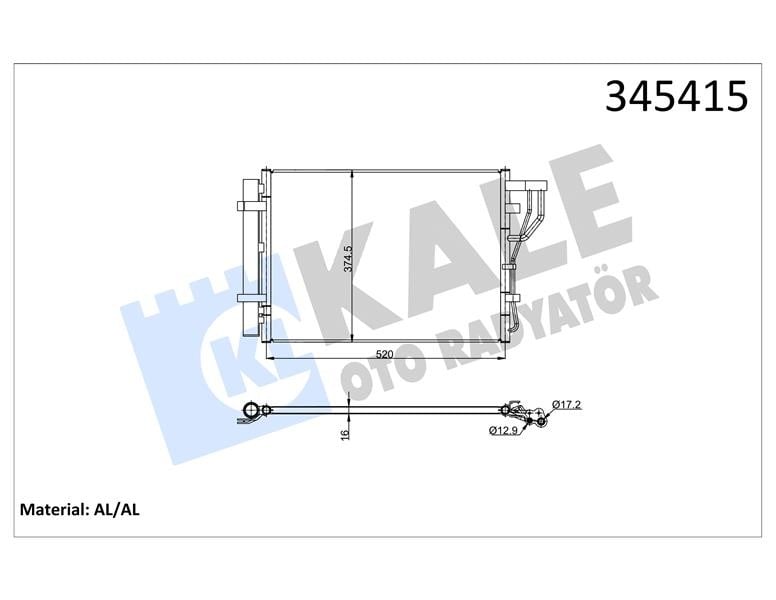 KLİMA KONDENSERİ HYUNDAI İX20 1.4-1.6 10 > KIA VENGA 1.4-1.6 CVVT 10 > 545x366 AL/AL