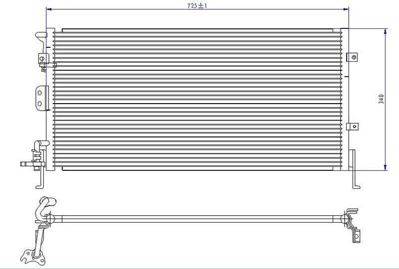 KLİMA KONDENSERİ HYUNDAI SONATA 98 > 725X335X16 OTO.-MEK.