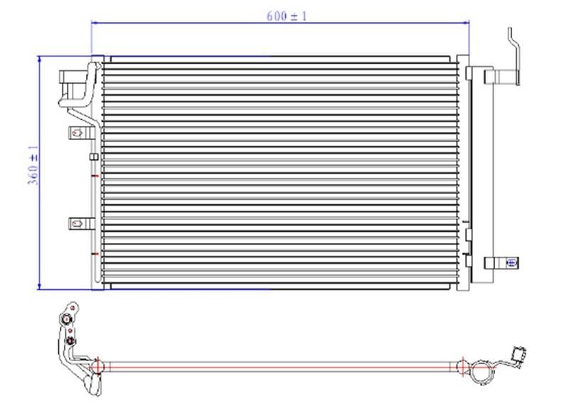 KLİMA KONDENSERİ KIA CERATO 1.6İ 06 > 558X365X16 OTO.-MEK.