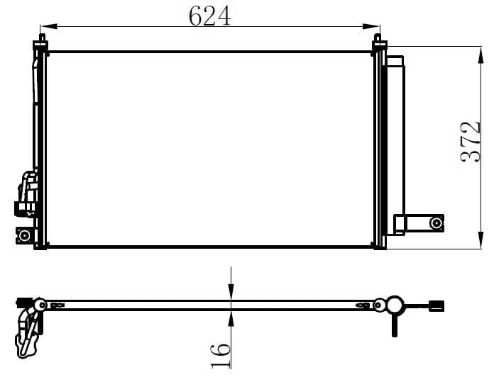 KLİMA KONDENSERİ KIA RİO 1.4-1.6 05 > 625X360X16 OTO.-MEK.