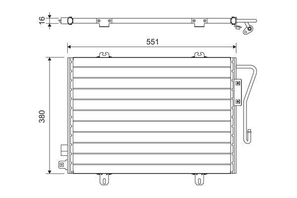 KLİMA KONDENSERİ KURUTUCU İLE CLIO II 1.1-1.2-1.4-1.6-1.9 16V 98> 570x376x16