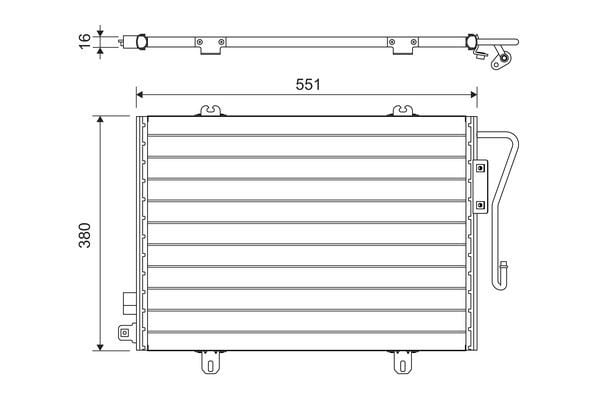 KLİMA KONDENSERİ KURUTUCU İLE CLIO II 1.1-1.2-1.4-1.6-1.9 16V 98> 570x376x16