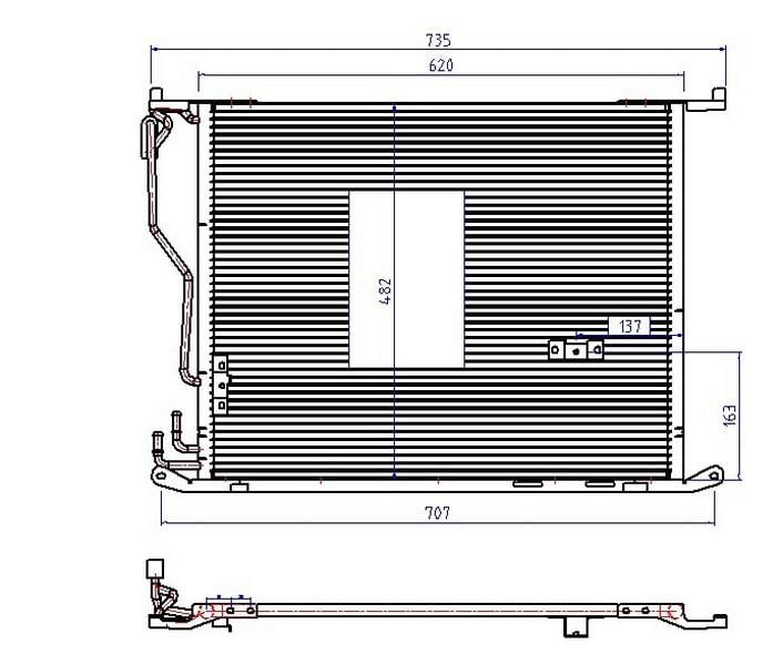 KLİMA KONDENSERİ MERCEDES BENZ W211 W220 98 > C219 C218 S211 620X478X16 OTO.-MEK.