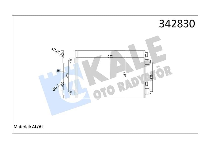 KLİMA KONDENSERİ MGN 99>SCENIC 01-03 LOGAN 07>1.5DCI-1.4 16V-1.6 16V-1.9DCI-2.0 16V AL-AL