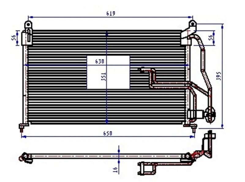 KLİMA KONDENSERİ OPEL VECTRA A 88 > 630X330X16 OTO.-MEK.
