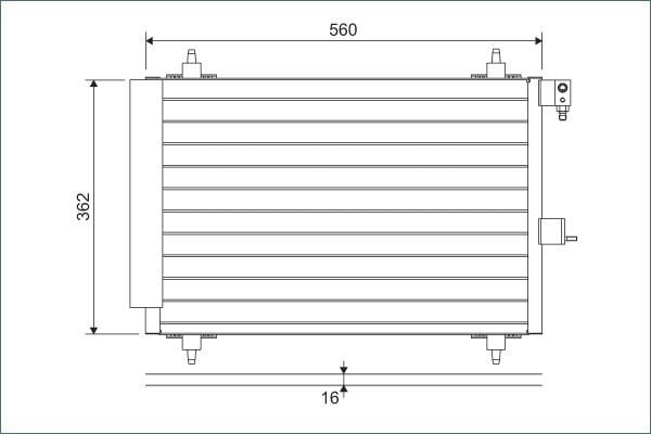 KLİMA KONDENSERİ PARTNER 02> BERLINGO 02>XSARA 00-05 1.9D-2.0HDI 364x16