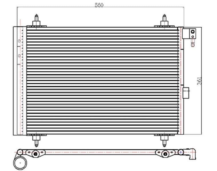 KLİMA KONDENSERİ PARTNER 02> BERLINGO 02>XSARA 00-05 1.9D-2.0HDI 364x16