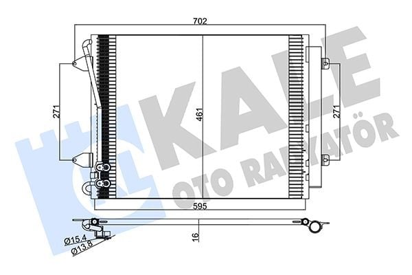 KLİMA KONDENSERİ PASSAT 05>1.4TSI-1.8TSI-2.0TSI-3.2FSI-3.6FSI 575X460X16 AL/AL