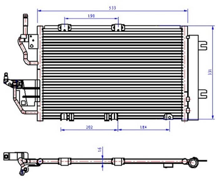 KLİMA KONDENSERİ RADYATÖRÜ ASTRA H 04>10 1.3-1.7-1.9 CDTI-ZAFIRA B 05>15 1.7-1.9 CDTI 505x330x16
