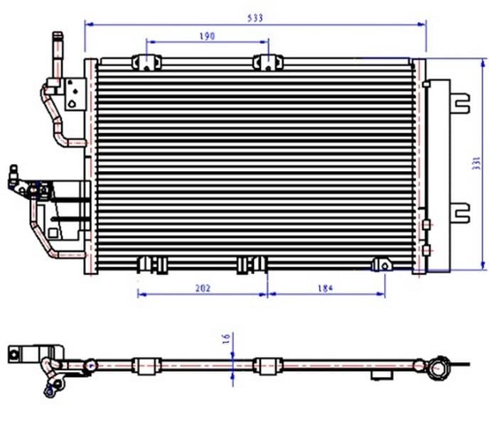 KLİMA KONDENSERİ RADYATÖRÜ ASTRA H 04>10 1.3-1.7-1.9 CDTI-ZAFIRA B 05>15 1.7-1.9 CDTI 505x330x16