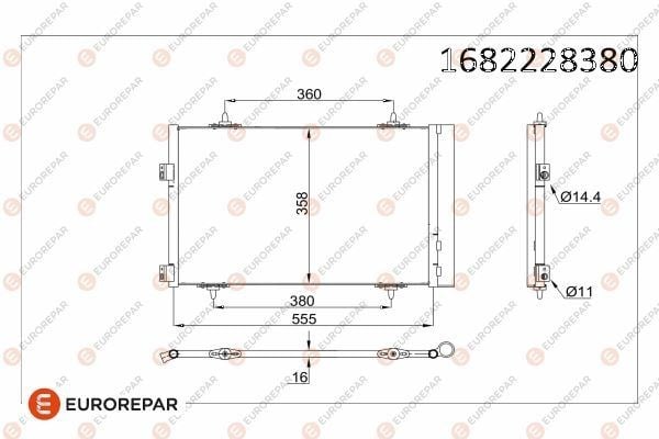 KLİMA KONDENSERİ RADYATÖRÜ PEUGEOT P508 10> CITROEN C5 10> 1.6 HDI DV6 THP-VTI EP6