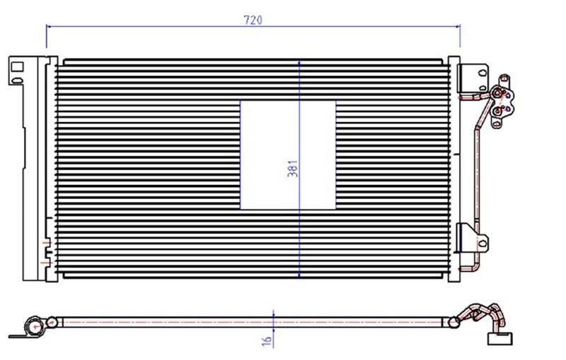 KLİMA KONDENSERİ T5-MULTIVAN 03> 675x390x16