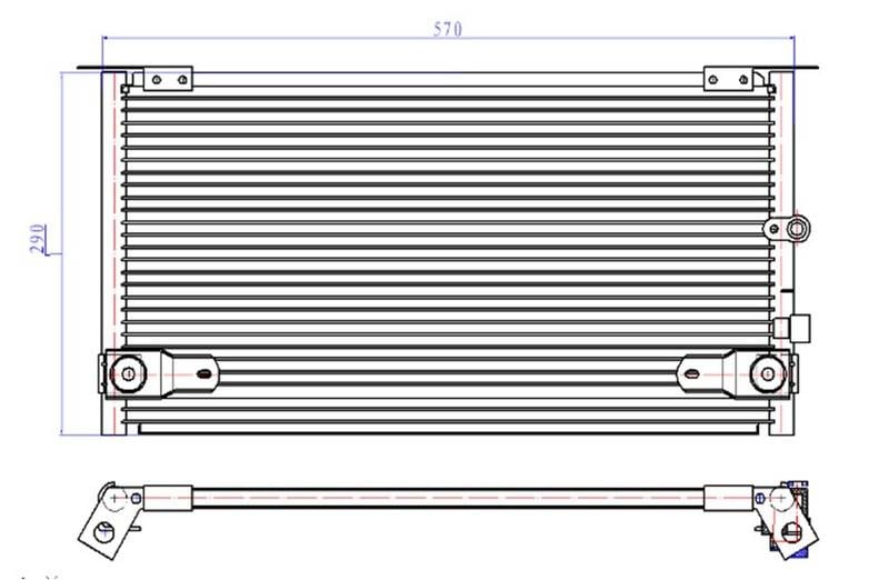 KLİMA KONDENSERİ TOYOTA HİLUX 2.5 TD 01 > 570X275X16 OTO.-MEK.
