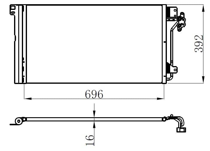 KLİMA KONDENSERİ VW T5 03 > 687X452X16 OTO.-MEK.
