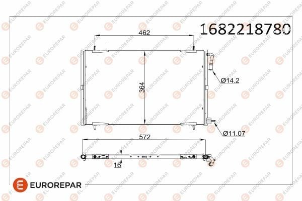 KLİMA RADYATÖRÜ KONDANSER PEUGEOT P206 98>09 1.1-1.4-1.6-2.0-1.4HDI-1.6HDI