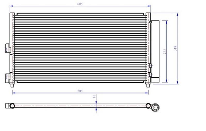 KLİMA RADYATÖRÜ KONDENSER FIAT DOBLO 01>IDEA 04>PUNTO 03> LANCIA YPSILON 06>11 1.2 1.3JTD 1.4 1.9JTD