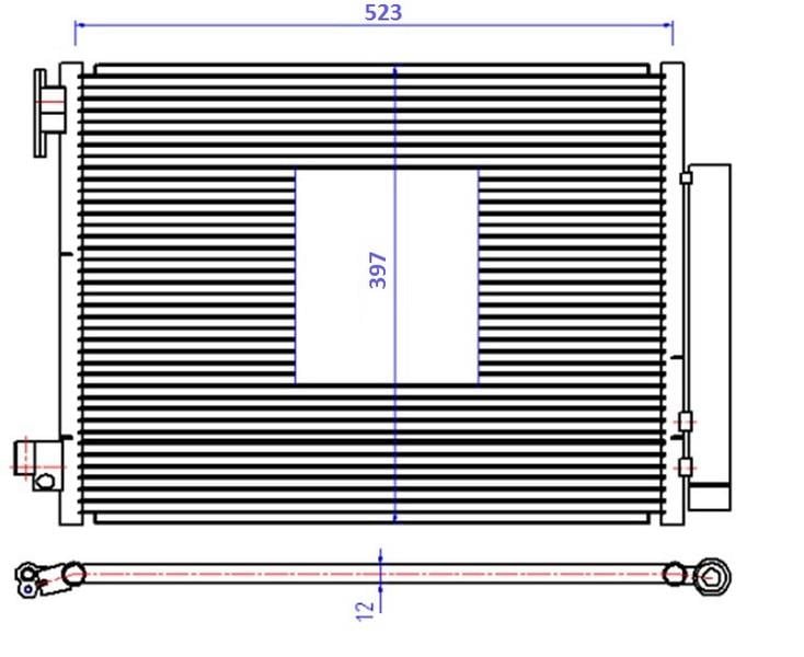 KLİMA RADYATÖRÜ KONDENSER RENAULT CLIO IV 12> CAPTUR I 13> SYMBOL III 14> DACIA LOGAN MCV II 14> DOKKER 12> DUSTER 10> SANDERO II 12> 0.9TCe 1.0SCe 1.2TCe 1.5dCi 1.6