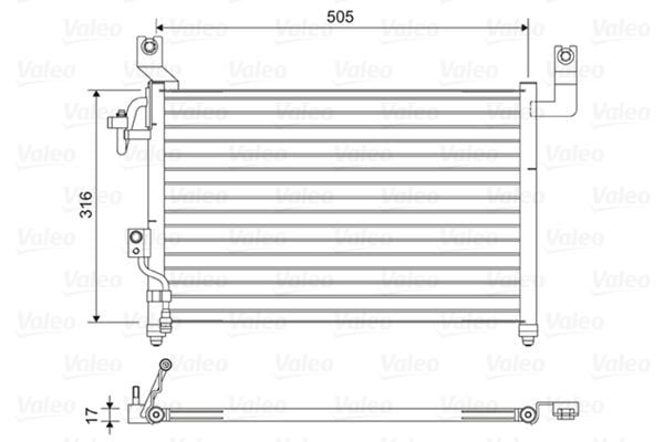 KLİMA RADYATORU KONDENSERİ FORD RANGER 98> 06 2.5 TD 525X292X16 OTO.-MEK.