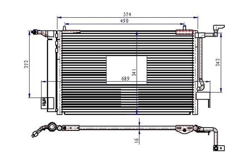 KLİMA RADYATÖRÜ KONDENSERİ P306 II 97-01 BERLINGO 97> PARTNER 97> XSARA 97-00 1.4-1.6-1.8 568 x341x16
